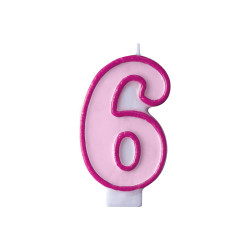 Narozeninová svíčka číslo 6 růžová